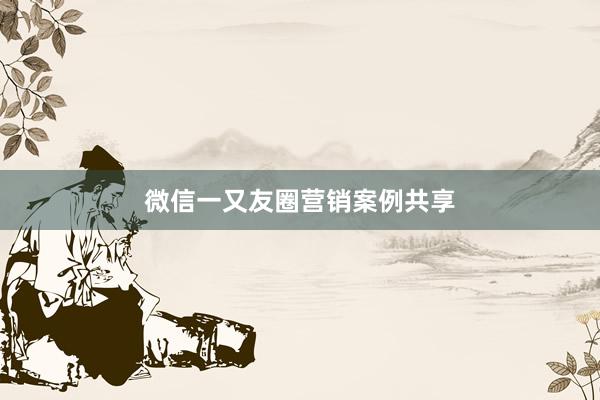 微信一又友圈营销案例共享
